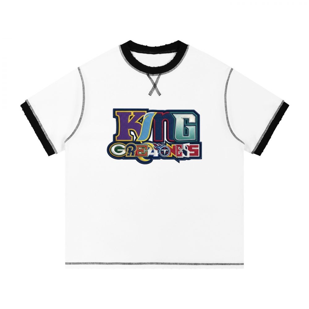King Greatness Football Contrast-Stitched Cotton T-Shirt