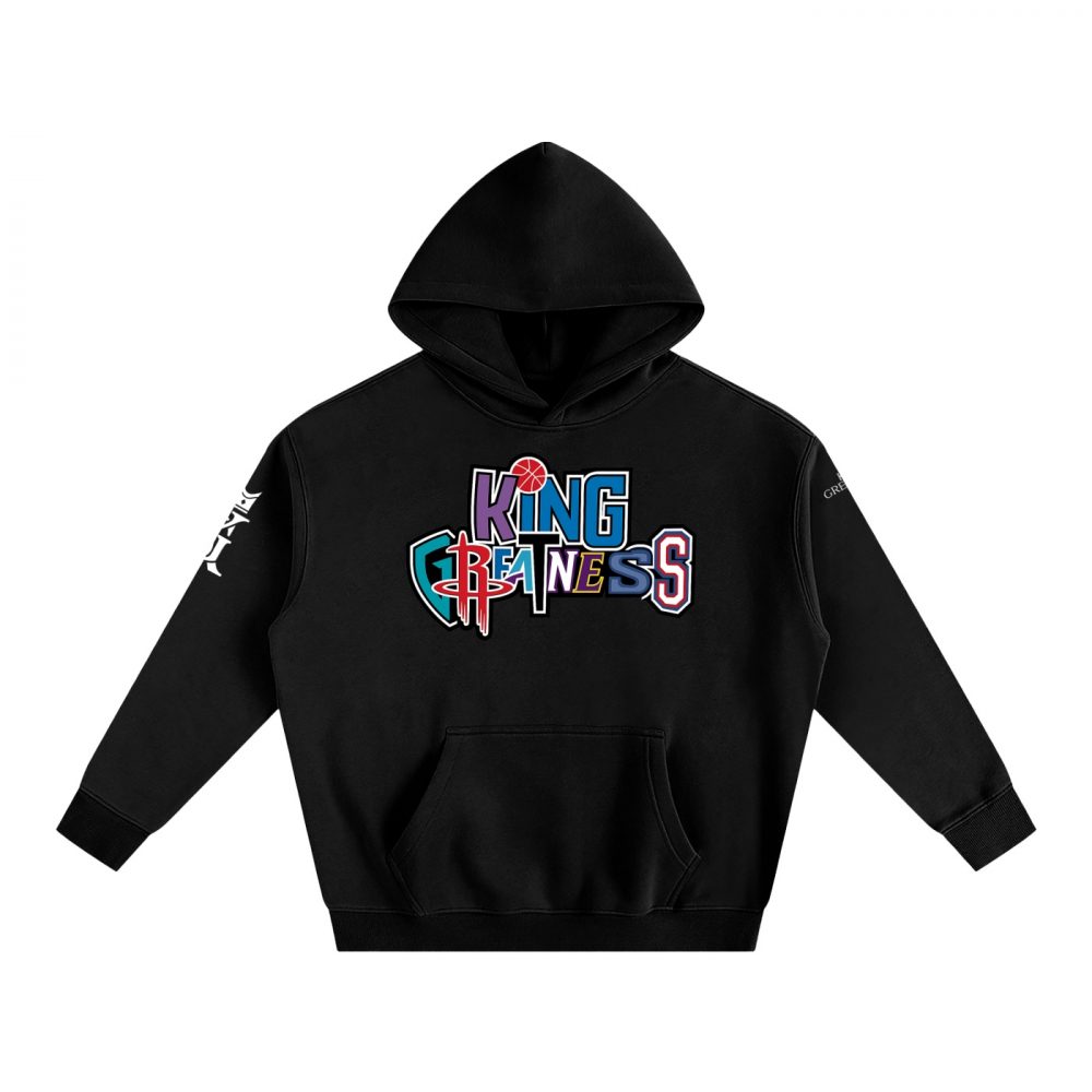 Men’s King Greatness Basketball Logo Oversize Fleeced Hoodie