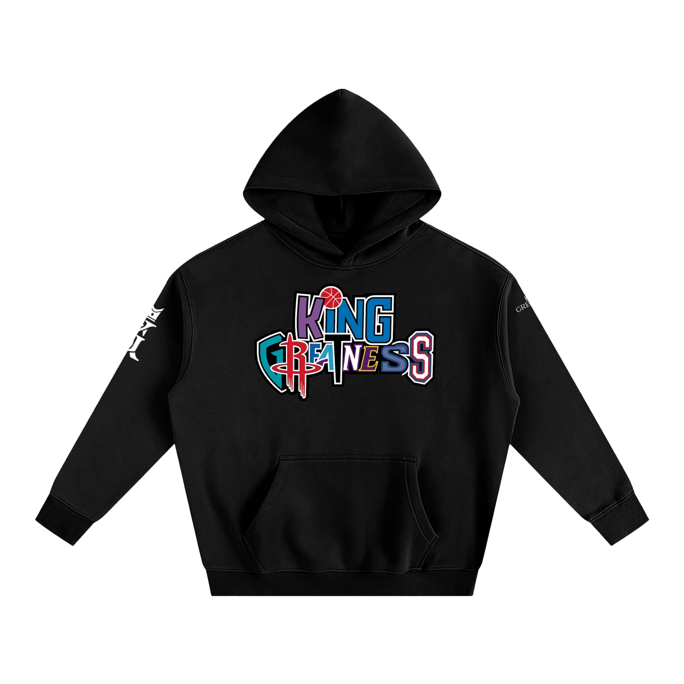 Men’s King Greatness Basketball Logo Oversize Fleeced Hoodie